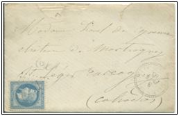 Acq_2014/159. Lettre pour Madame de CYRENNE (Calvados)