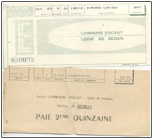 Acq_2014/164. Lot de documents Lorraine-Escaut Usine de SED