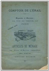 Acq_2014/33. Comptoir de l’émail - 1899 Acq_2014/33. Comptoir de l’émail - 1899