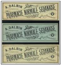 Acq_2014/41. Etiquettes de la pharmacie normal Sedanaise –